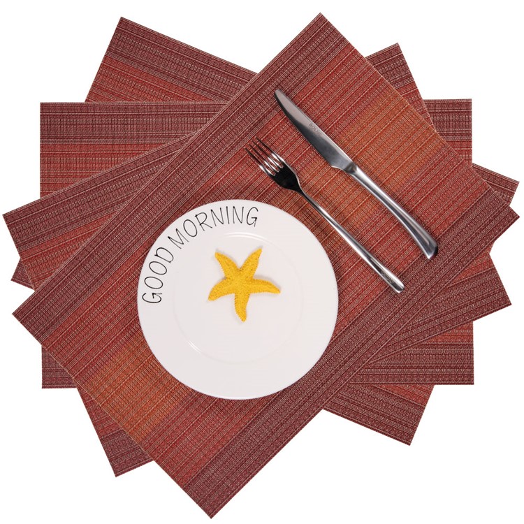 4PCS/Lot Non-slip PVC Kitchen Mats for Dining Table, Size: 45 x 30cm - Coffee-1