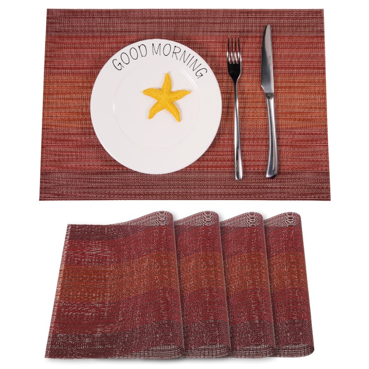4PCS/Lot Non-slip PVC Kitchen Mats for Dining Table, Size: 45 x 30cm - Coffee-3