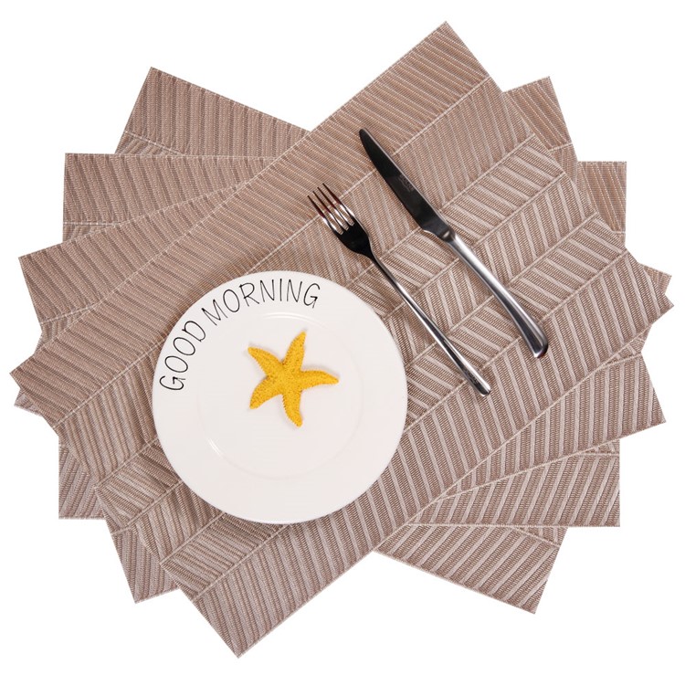 4PCS/Lot Non-slip PVC Kitchen Placemats for Dining Table, Size: 45 x 30cm - Grey-1