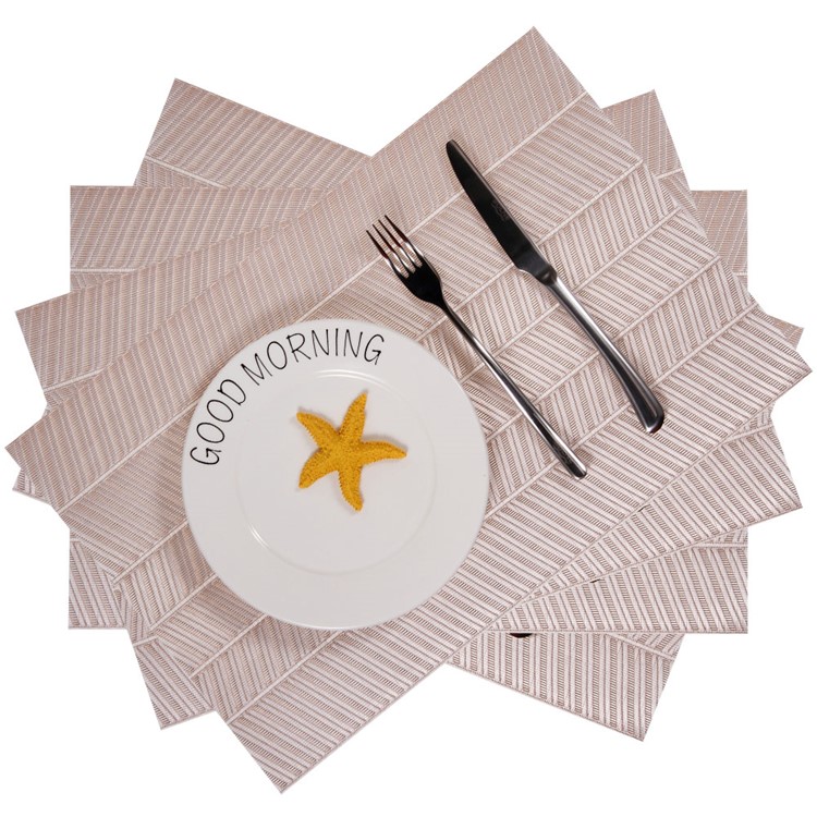 4PCS/Lot Non-slip PVC Placemats Heat Insulation Non-slip Table Mats, Size: 45 x 30cm - Silver-1