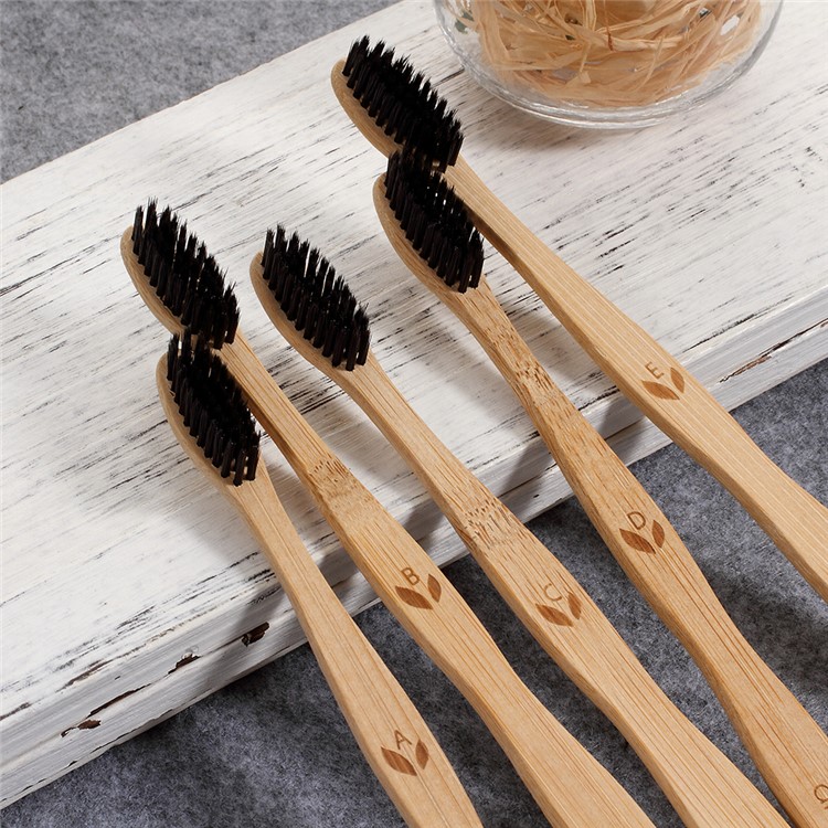 5Pcs/Set Natural Bamboo BPA Free Toothbrush with Character (German Package)-4