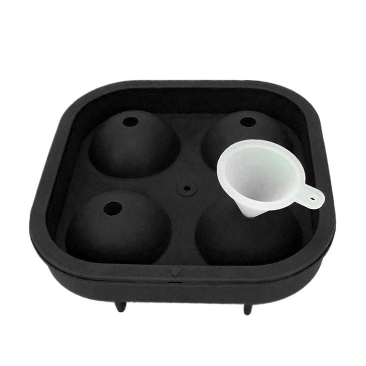 Football Shape 4 Compartments Mold Ice Tray Shape 3D Ice Cube Mold Silicone Maker Tray-4