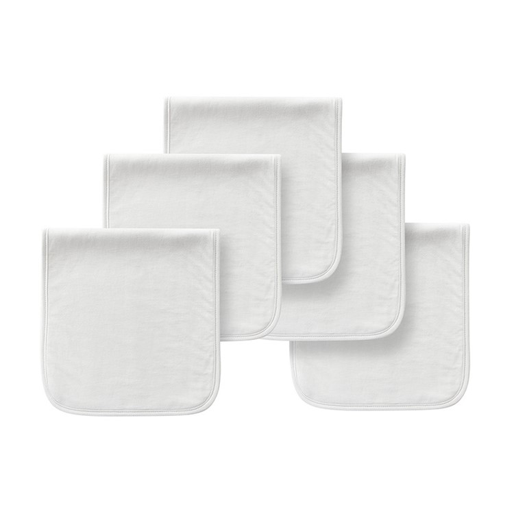 5PCS/Set Triple Layer Cotton Infant Bibs Soft Newborn Feeding Saliva Towels - White-1