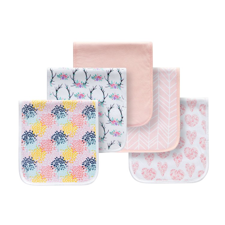 5PCS/Set Triple Layer Soft Cotton Infant Bibs Soft Newborn Feeding Saliva Towels - Multi-color-1