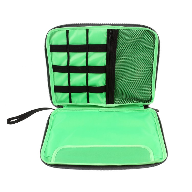 Polyester Multi-function Travel Power Bank Cable U-disk iPad Carrying Storage Bag - Black/Size: 28 x 23cm-5