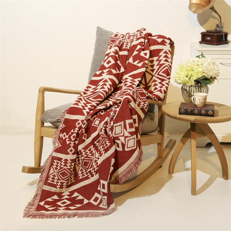 Geometric Pattern Sofa Towel Slipcover Warm Blanket 130 x 180cm-3