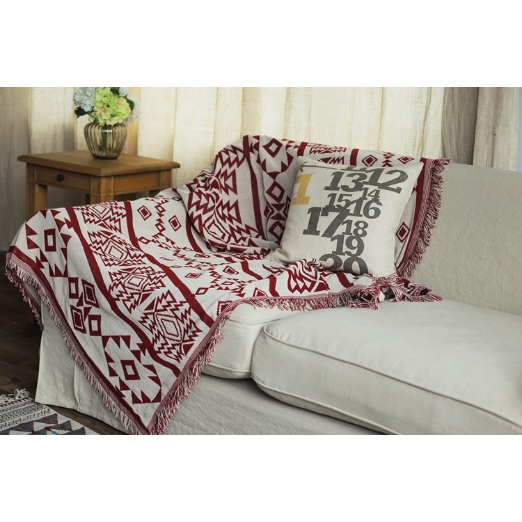 Geometric Pattern Sofa Towel Slipcover Warm Blanket 130 x 180cm-4