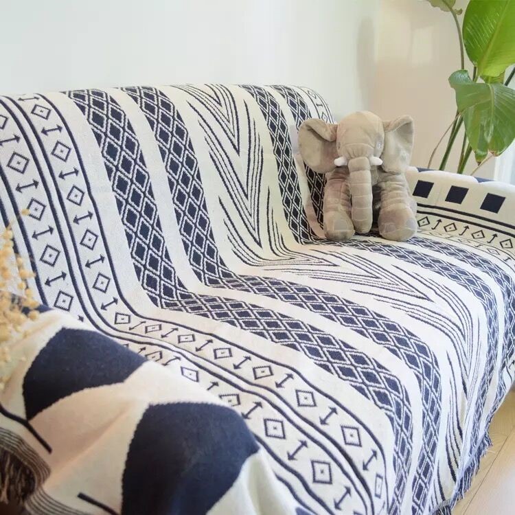 Double-sided Sofa Towel Warm Blanket Geometric Pattern Sofa Towel 130 x 180cm-2