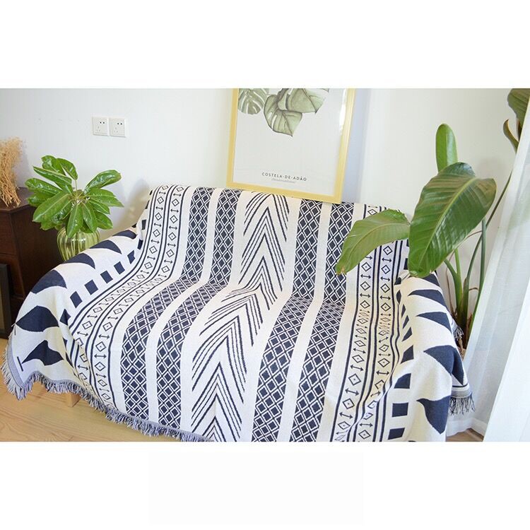 Double-sided Sofa Towel Warm Blanket Geometric Pattern Sofa Towel 130 x 180cm-3