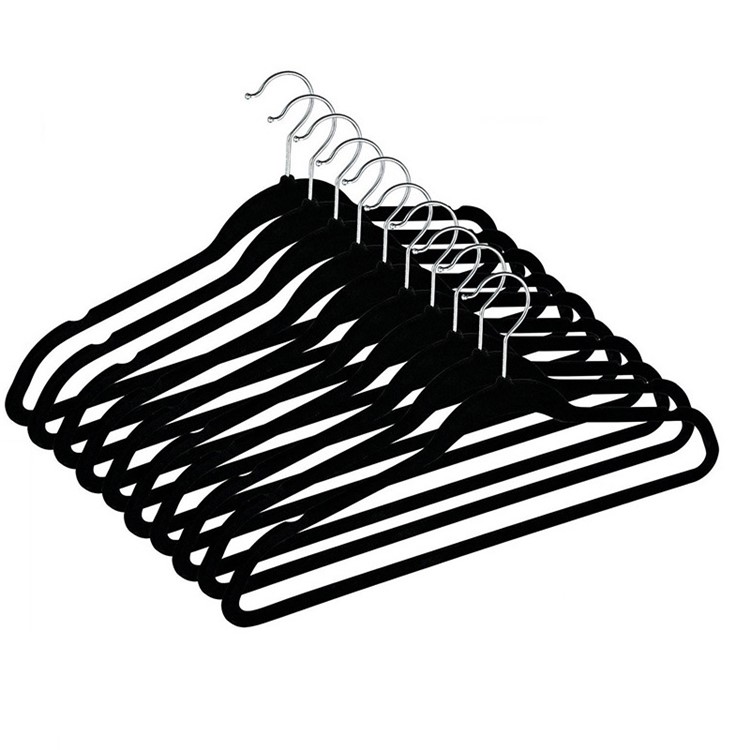 10PCS/Pack 360-Degree Rotatory Non-Slip Velvet Hangers Clothes Hanger Hook-1