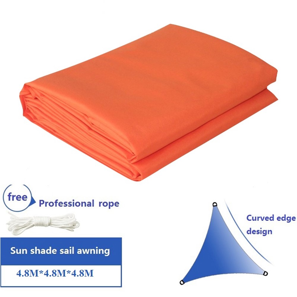 Breathable Sun Shade Sail Waterproof Triangle Sail, Size: 4.8 x 4.8 x 4.8m - Orange-2