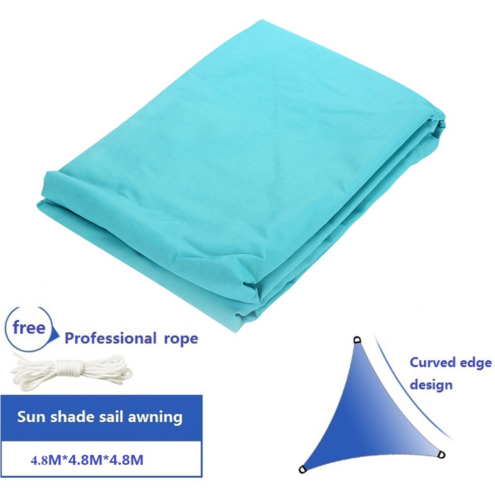 Outdoor Breathable Sun Shade Net UV Protection Triangle Sail, Size: 4.8 x 4.8 x 4.8m - Blue-2