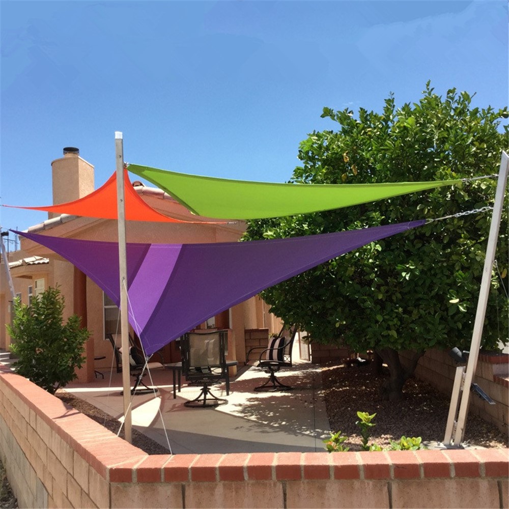 Outdoor Breathable Sun Shade Waterproof Sail UV Protection Triangle Sail, Size: 4.8 x 4.8 x 4.8m - Green-4