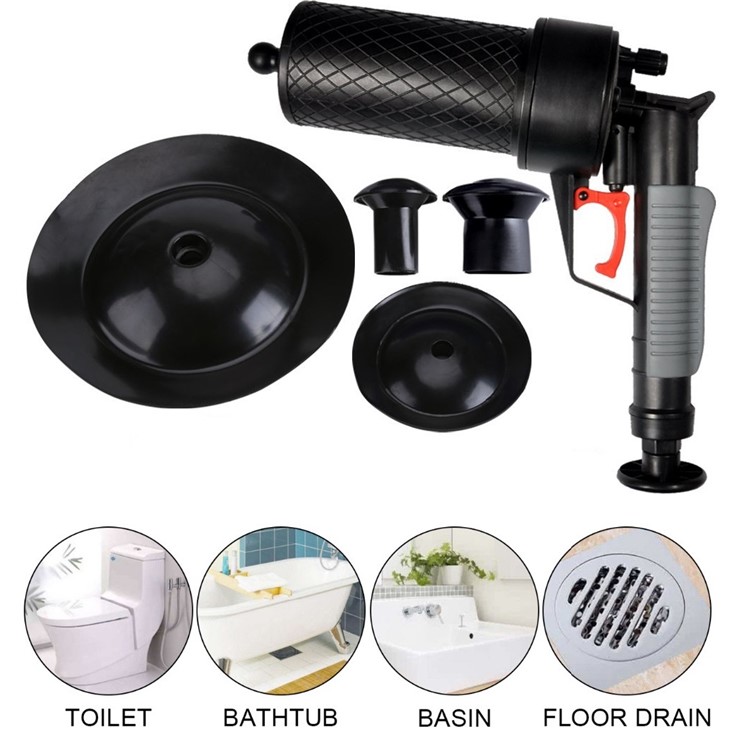 High Pressure Kitchen Toilet Drain Pipes Sinks Air Power Blaster Cleaner Plunger-2