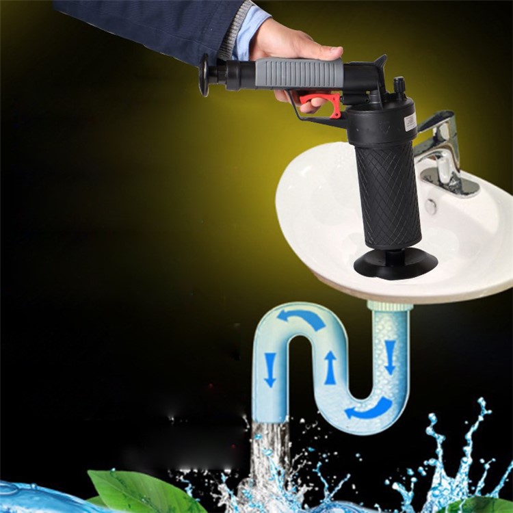 High Pressure Kitchen Toilet Drain Pipes Sinks Air Power Blaster Cleaner Plunger-4
