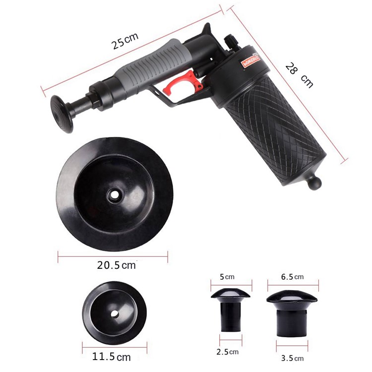 High Pressure Kitchen Toilet Drain Pipes Sinks Air Power Blaster Cleaner Plunger-9