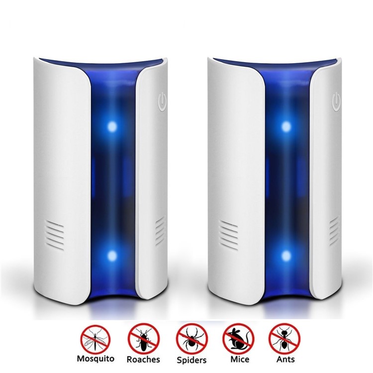 2Pcs/Set Multi-function Ultrasonic Electromagnetic Insect Rodent Repellent Plug-in Indoor and Outdoor Use - UK Plug-1