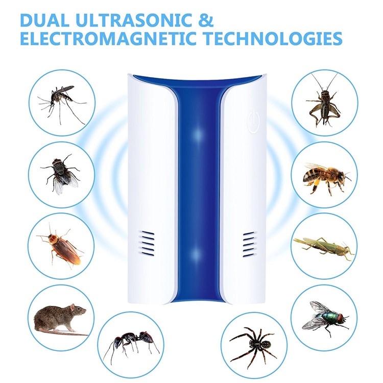 2Pcs/Set Multi-function Ultrasonic Electromagnetic Insect Rodent Repellent Plug-in Indoor and Outdoor Use - UK Plug-5