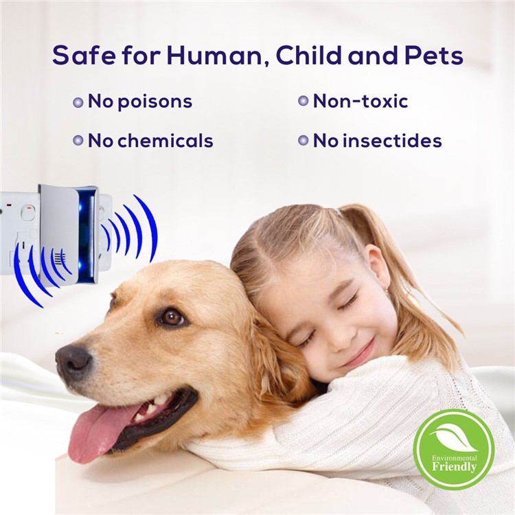 2Pcs/Set Multi-function Ultrasonic Electromagnetic Insect Rodent Repellent Plug-in Indoor and Outdoor Use - UK Plug-6