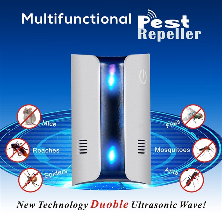 2Pcs/Set Multi-function Ultrasonic Electromagnetic Insect Rodent Repellent Plug-in Indoor and Outdoor Use - UK Plug-7