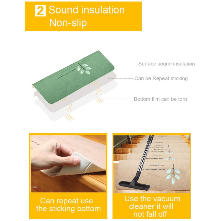 5PCS/Set Non-Slip Rubber Backing Skid-Resistant Carpet Stair Gripper - Coffee / Triangle Pattern-7