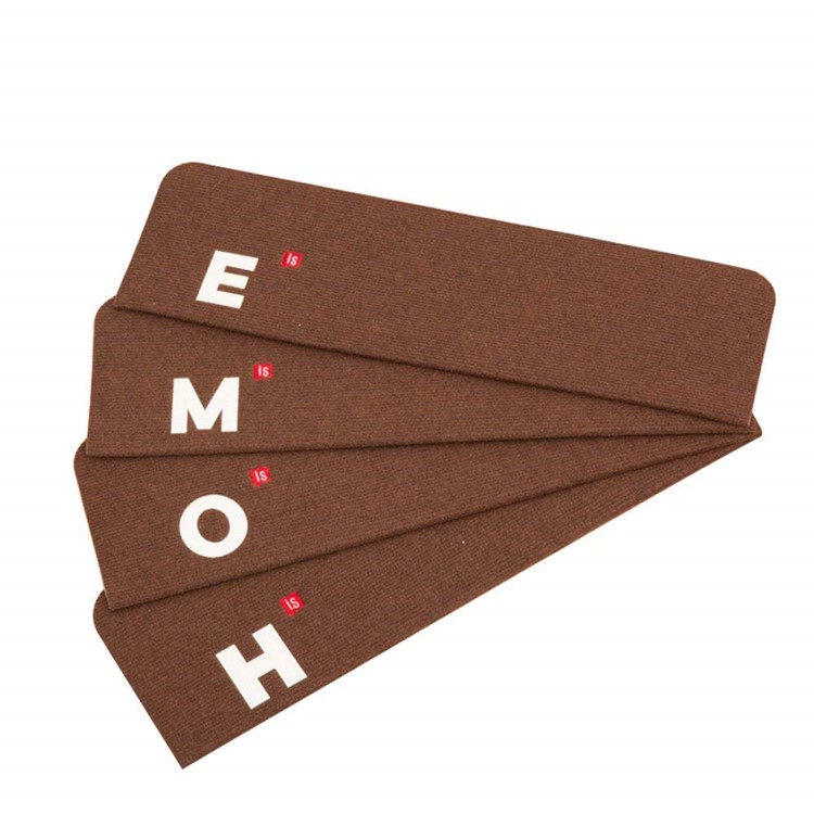 5PCS/Set Noctilucent Non-Slip Polyester Carpet Stair Gripper Mats, Size: 70x21x4.5cm - Coffee / Characters-4