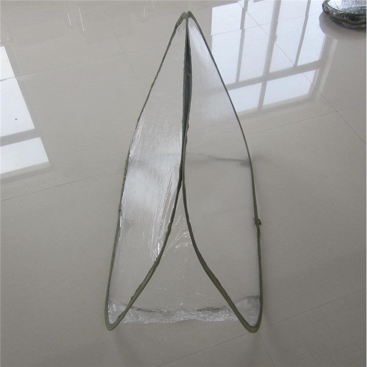 Flodable Mini PVC Transparent Garden Greenhouse Triangle Warm Room - Army Green Edges-4