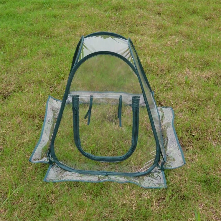 Foldable PVC Pop-up Greenhouse Cover with Army Green Frame for Indoor Outdoor Plant-2