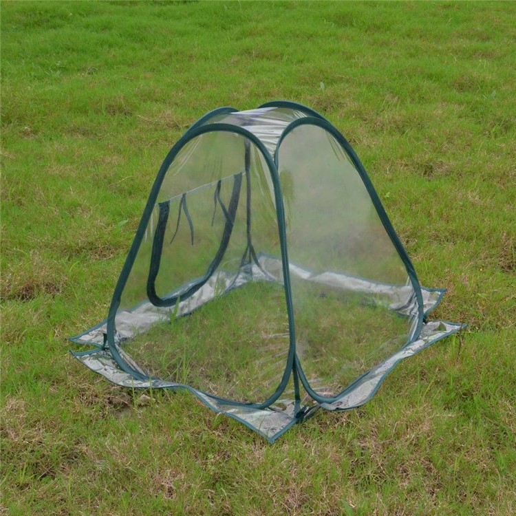 Foldable PVC Pop-up Greenhouse Cover with Army Green Frame for Indoor Outdoor Plant-4
