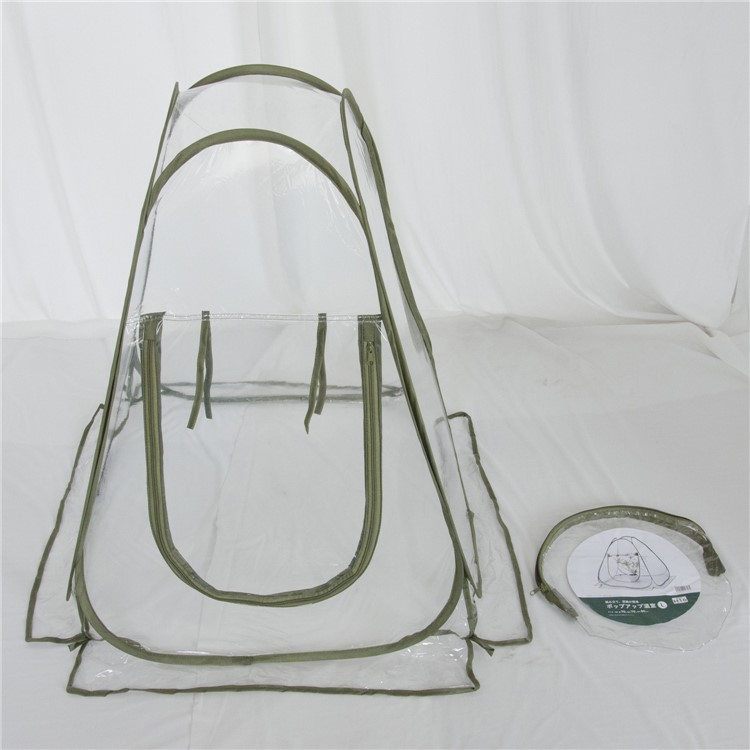 Foldable PVC Pop-up Greenhouse Cover with Army Green Frame for Indoor Outdoor Plant-6
