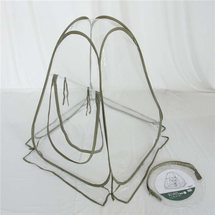 Foldable PVC Pop-up Greenhouse Cover with Army Green Frame for Indoor Outdoor Plant-8