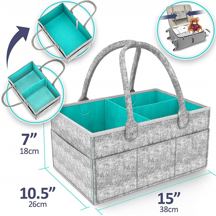 Baby Diaper Caddy Organizer Nursery Diaper Caddy Storage Bag, Size: 38 x 26 x 18cm-4
