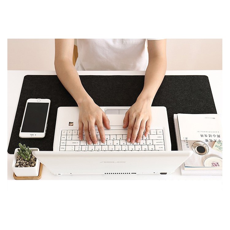 Grande Tamanho Simples Feltro Tapete De Rato Do Computador Mouse Pad Gaming - Preto-3