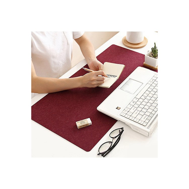 Grand Bureau Ordinateur Bureau Moderne Table Tapis De Souris Peluche Laine Bureau Gamer Tapis De Souris - Vin Rouge-2