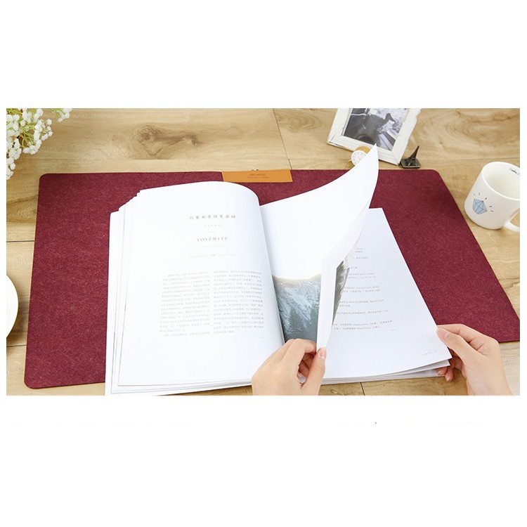 Grand Bureau Ordinateur Bureau Moderne Table Tapis De Souris Peluche Laine Bureau Gamer Tapis De Souris - Vin Rouge-4