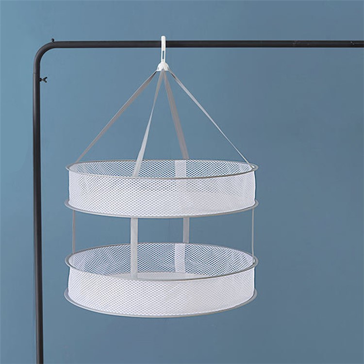 Folding Cellular Mesh 2 Tier Drying Rack Clothes Basket Dryer Net - Size: 61 x (12+12)cm-2