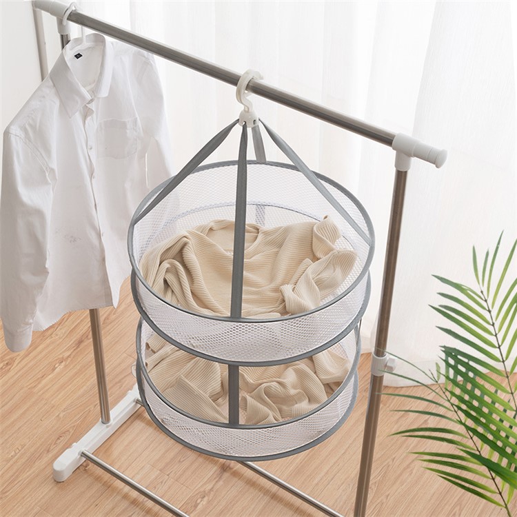 Folding Cellular Mesh 2 Tier Drying Rack Clothes Basket Dryer Net - Size: 61 x (12+12)cm-7