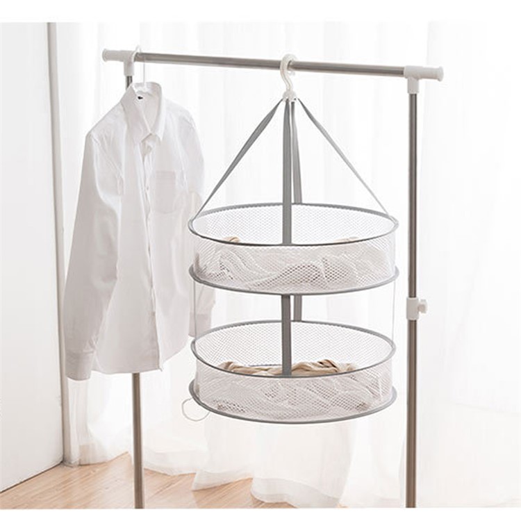 Folding Cellular Mesh 2 Tier Drying Rack Clothes Basket Dryer Net - Size: 61 x (12+12)cm-8