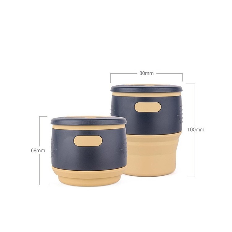 Collapsible Leakproof Coffee Mug with Locked Lid for Camping Hiking - Yellow-11