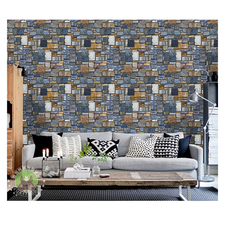 3D Self-adhesive Wallpaper Brick Stone Wall Sticker Home Decor, Size: 0.45x10m - SA-1012-2