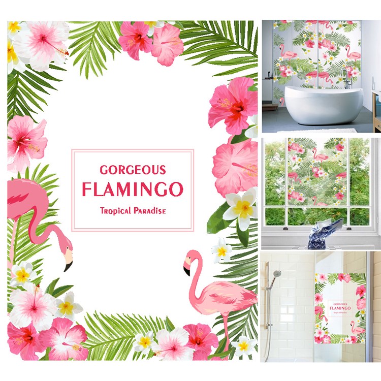 Hot-sale Flamingo Pattern Waterproof PVC Wall Glass Sticker Wallpaper - ZYPA-252-N-1
