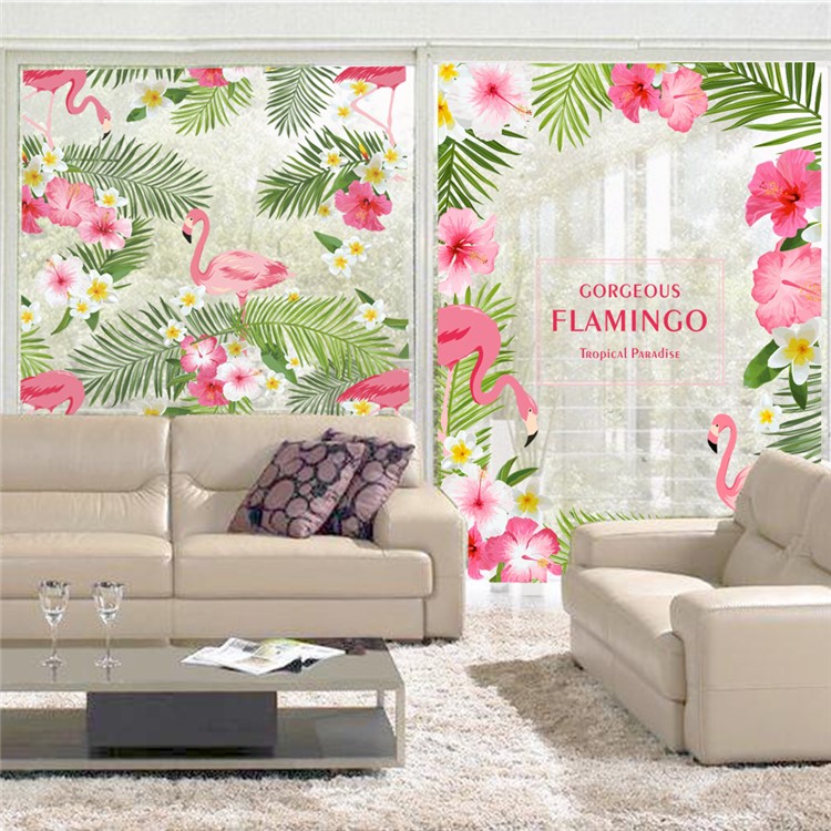 Hot-sale Flamingo Pattern Waterproof PVC Wall Glass Sticker Wallpaper - ZYPA-252-N-8