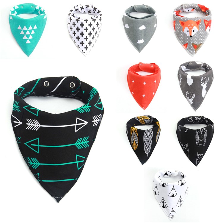 10Pcs/Set Stylish Design Baby Drool Bibs Organic Cotton Super Absorbent Baby Bibs-1