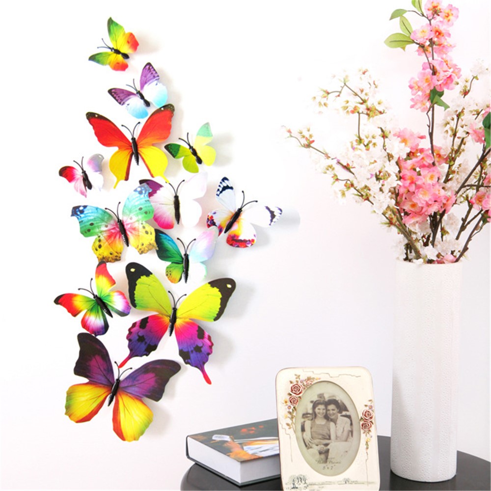 12Pcs/Set DIY 3D Butterflies Magnetic Wall Sticker Home Room Party Decor - Style B-2