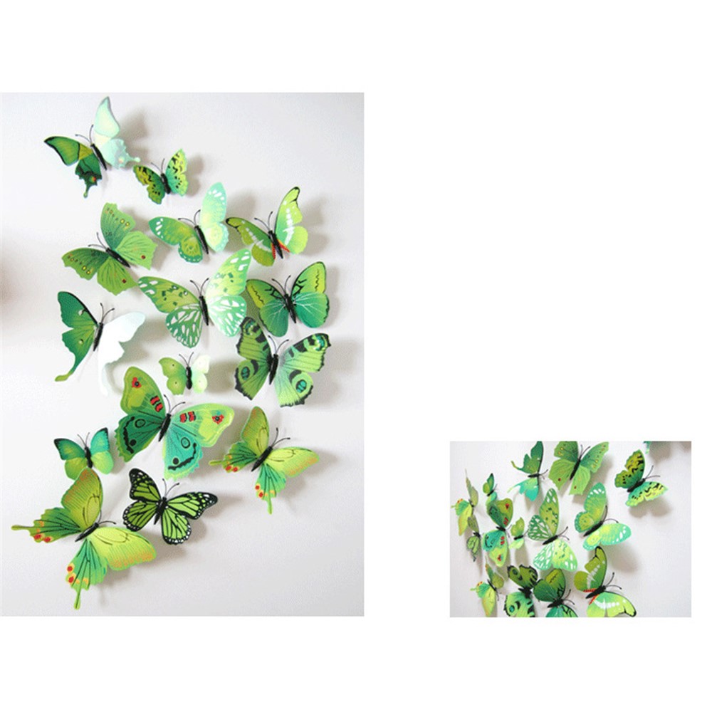12Pcs/Set DIY 3D Butterflies Magnetic Wall Sticker Home Room Party Decor - Style D-1