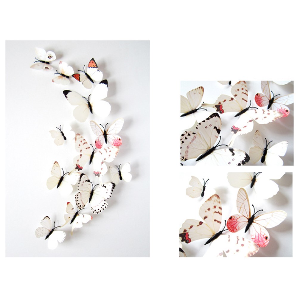 12Pcs/Set DIY 3D Butterflies Magnetic Wall Sticker Home Room Party Decor - Style H-1