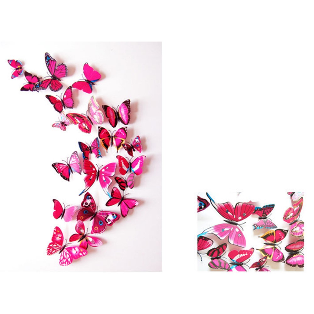 12Pcs/Set DIY 3D Butterflies Magnetic Wall Sticker Home Room Party Decor - Style I-1