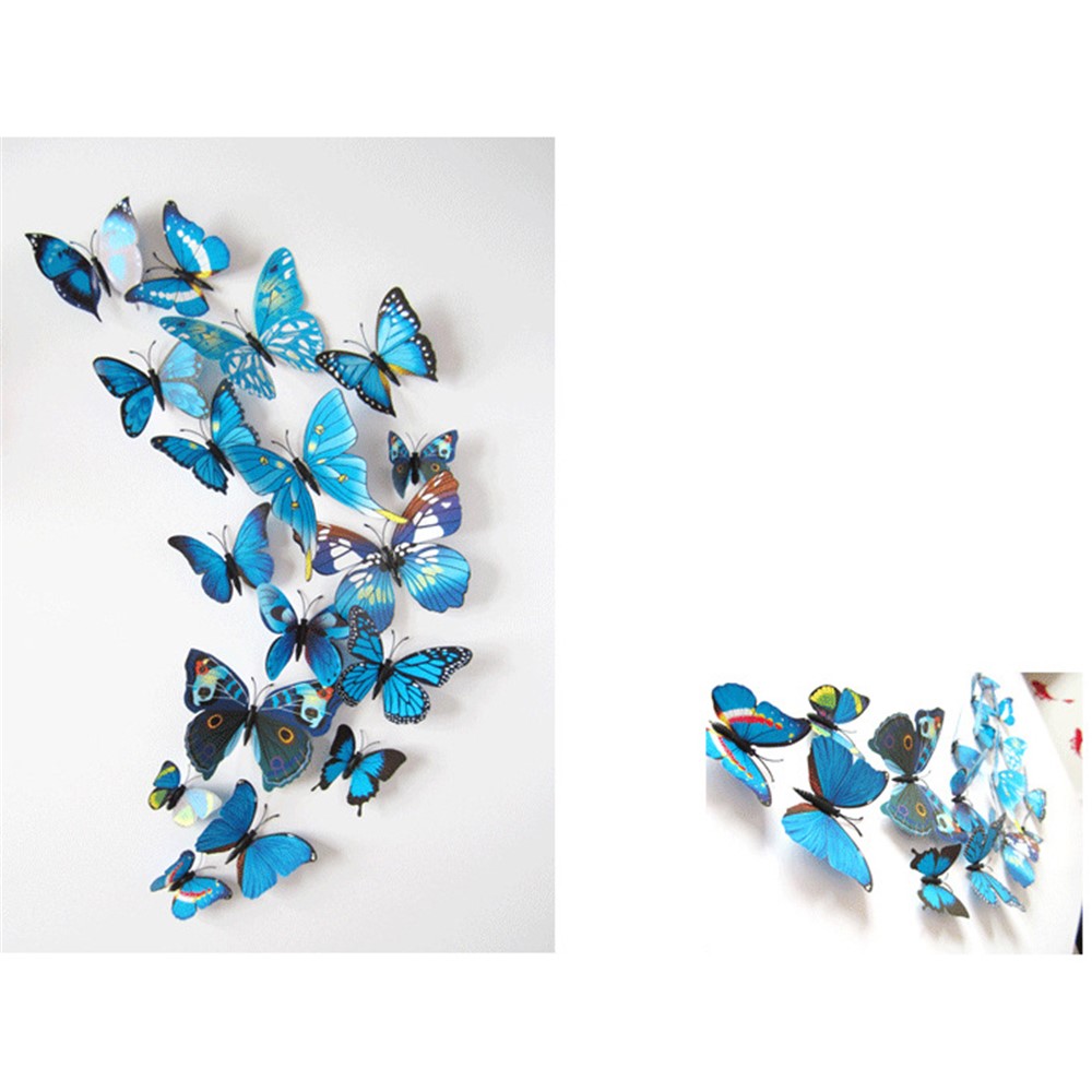 12Pcs/Set DIY 3D Butterflies Magnetic Wall Sticker Home Room Party Decor - Style J-1