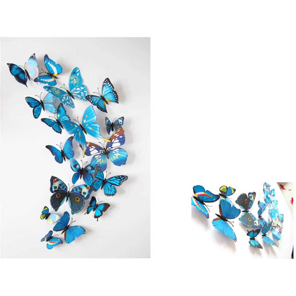 12pcs/conjunto DIY 3D Butterflies Adesivo de Parede Magnética Decoração de Festa em Casa - Estilo J