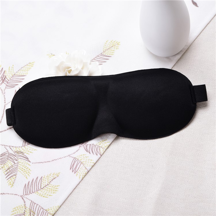 Super Soft Large Adjustable 3D Contoured Eye Mask for Sleeping Travel Shift Work - Black-1